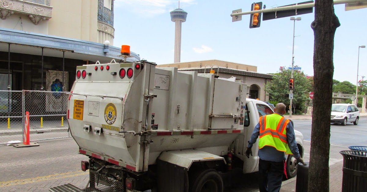 Eddie's Rail Fan Page Curb side trash collection in downtown San